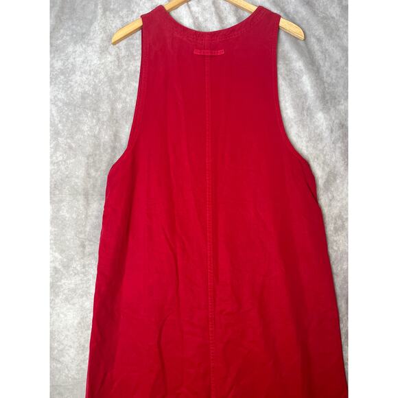 VTG Natural Origins USA Red Tencel Button Maxi Dress Earthy Bohemian sz M - Picture 8 of 8